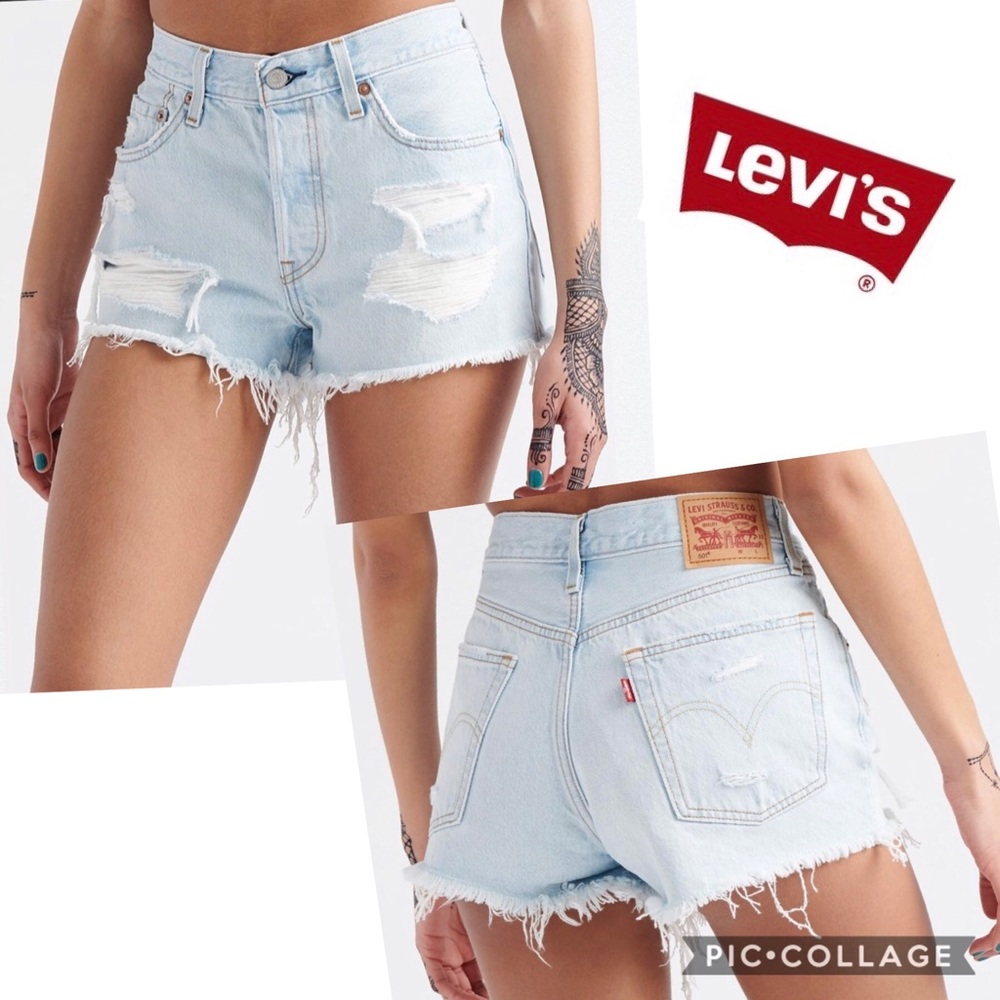 NWT! Levi' 501 Distressed Denim Jean Shorts